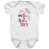 MY FIRST 4th of JULY Baby's First Snap One Piece Bodysuit