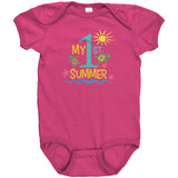 MY FIRST SUMMER Baby's First Snap One Piece Bodysuit