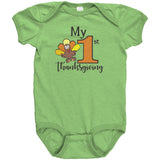 MY FIRST THANKSGIVING Baby's First Snap One Piece Bodysuit
