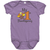 MY FIRST THANKSGIVING Baby's First Snap One Piece Bodysuit