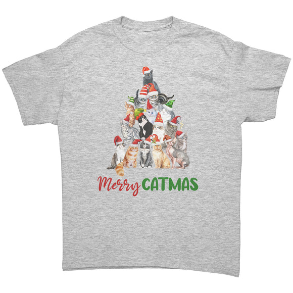 Merry CATmas Cat Christmas Tree Unisex T-Shirt