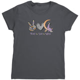 PEACE LOVE WITCH Women's Halloween T-Shirt