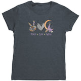 PEACE LOVE WITCH Women's Halloween T-Shirt