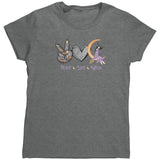 PEACE LOVE WITCH Women's Halloween T-Shirt