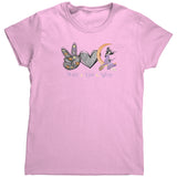 PEACE LOVE WITCH Women's Halloween T-Shirt