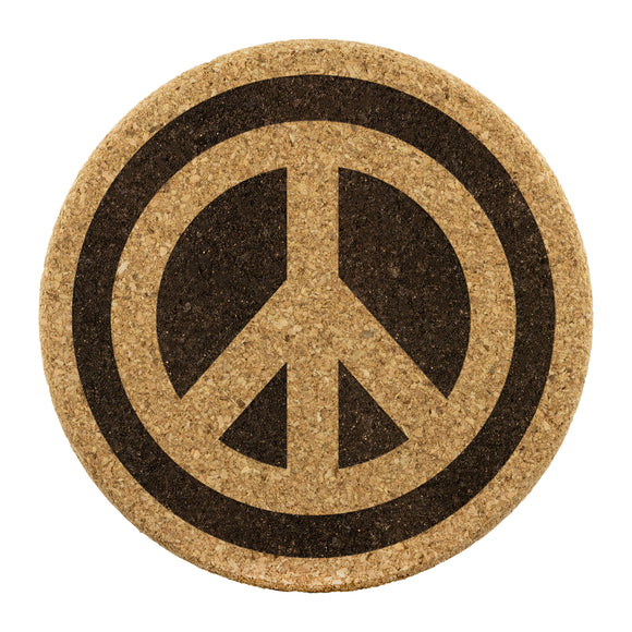 PEACE Sign 4pc Set of Cork Coasters, Peace and Love