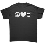 Peace Love Coffee Unisex short sleeve t-shirt