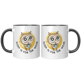 Sleep is for the Weak Night Owl Color Accent 11oz COFFEE MUG