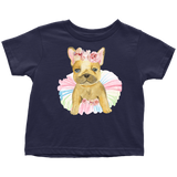 Adorable French Bulldog in TuTu, Frenchie Toddler T-Shirt