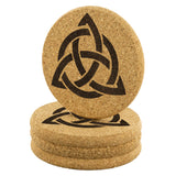 TRIQUETRA Celtic Symbol 4pc Cork Coaster