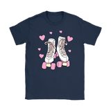 Retro White and Pink ROLLER SKATES Women's T-Shirt