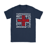 NURSE Words Subway Typography RED CROSS Women's T-Shirt