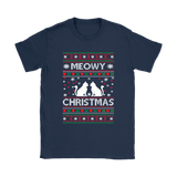 Ugly Christmas Sweater T-SHIRT Meowy Christmas Cat Women's T-Shirt