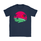 Retro PALM TREES and SUNSET Men's and Women's T-Shirt