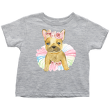 Adorable French Bulldog in TuTu, Frenchie Toddler T-Shirt