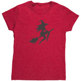 Witch on Broom Silhouette Halloween Women's T-Shirt