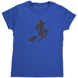 Witch on Broom Silhouette Halloween Women's T-Shirt