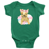 Adorable French Bulldog in TuTu, Frenchie Baby Snap Body Suit