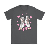 Retro White and Pink ROLLER SKATES Women's T-Shirt