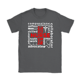 NURSE Words Subway Typography RED CROSS Women's T-Shirt