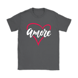 AMORE with Heart Short Sleeve Men's, Unisex & Women's T-Shirt
