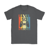 LEVEL 50 Unlocked, 50th Birthday Gaming, Gamer T-Shirt