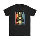 LEVEL 50 Unlocked, 50th Birthday Gaming, Gamer T-Shirt