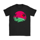 Retro PALM TREES and SUNSET Men's and Women's T-Shirt