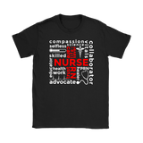 NURSE Words Subway Typography RED CROSS Women's T-Shirt