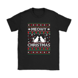 Ugly Christmas Sweater T-SHIRT Meowy Christmas Cat Women's T-Shirt