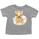 Adorable French Bulldog in TuTu, Frenchie Toddler T-Shirt