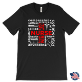 NURSE Words Subway Typography RED CROSS Men's T-Shirt