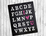 ABC I LOVE YOU Faux Chalkboard Background Nursery Wall Decor, Instant Download - J & S Graphics