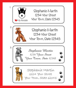 AIREDALE and I LOVE my AIREDALE Return ADDRESS Labels, Personalized - J & S Graphics