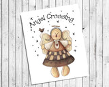 ANGEL CROSSING Typography Prim Wall Decor Art, Instant Download - J & S Graphics