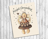 ANGEL CROSSING Typography Prim Wall Decor Art, Ivory Background, Instant Download - J & S Graphics