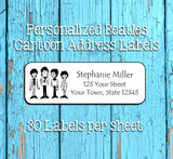 Personalized Beatles Cartoon Labels, Property of, ADDRESS Labels
