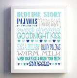 BEDTIME PRINT for Baby's or Child's Room 8x10 Wall Typography Decor, Nursery Print - J & S Graphics