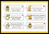 Bumble Bee Garden Gnomes Labels, Property of, Address Labels, Sets of 30 Personalized Labels