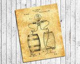 COPY of ORIGINAL BEER KEG PUMP PATENT ART PRINT INSTANT DOWNLOAD Man Cave Decor - J & S Graphics