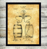 COPY of ORIGINAL BEER KEG PUMP PATENT ART PRINT INSTANT DOWNLOAD Man Cave Decor - J & S Graphics