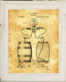 COPY of ORIGINAL BEER KEG PUMP PATENT ART PRINT INSTANT DOWNLOAD Man Cave Decor - J & S Graphics