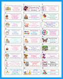 Birthday Party Labels for Mini Bubbles, Favors or Address, Personalized - J & S Graphics