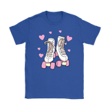 Retro White and Pink ROLLER SKATES Women's T-Shirt