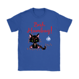 Bah Humbug! Grumpy Kitty Cat tangled in Christmas Lights Women's T-Shirt