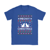 Ugly Christmas Sweater T-SHIRT Meowy Christmas Cat Women's T-Shirt