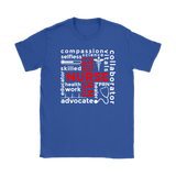 NURSE Words Subway Typography RED CROSS Women's T-Shirt