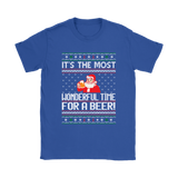 Ugly Christmas Sweater T-SHIRT Wonderful Time for a Beer, Santa T-Shirt