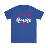 AMORE with Heart Short Sleeve Men's, Unisex & Women's T-Shirt