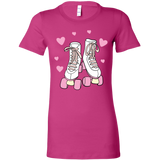 Retro White and Pink ROLLER SKATES Women's T-Shirt